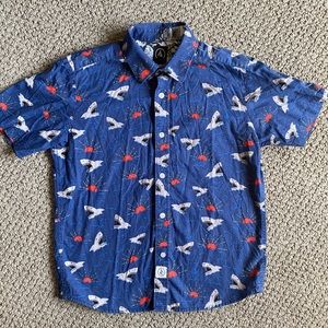 Boys Volcom shark button up - size 10 / medium